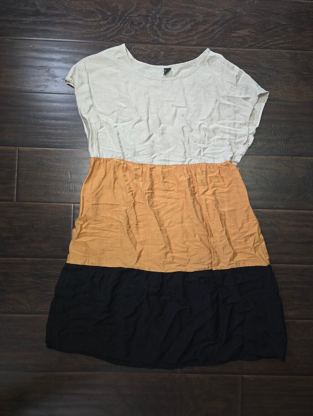 Emery Rose Womens Colorblock Bohemian Short Sleeve Mini Dress XL